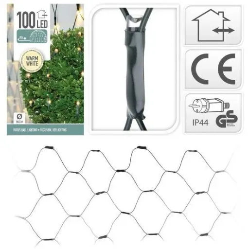 Buchsbaum-Kugelnetz 100 LED Warm-Weiß Ø 90cm - Strauch