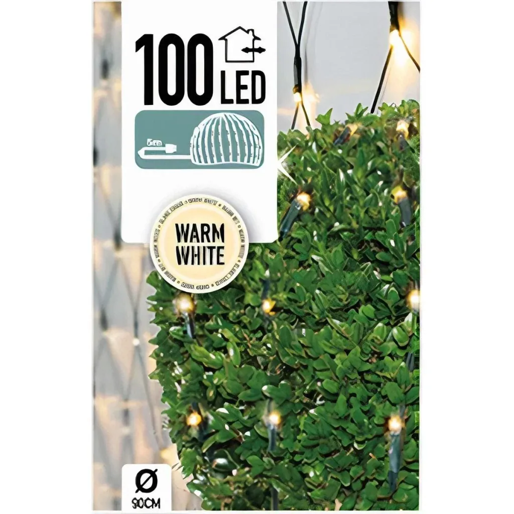 Buchsbaum-Kugelnetz 100 LED Warm-Weiß Ø 90cm - Strauch