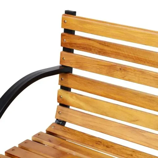 Gartenbank Sitzbank Parkbank 2-Sitzer Stahl+Holz Natur