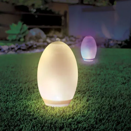 VT-7815 Solar-Außenlampe - Ei - Warmweiß + RGB