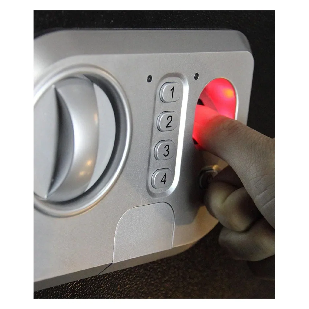 Tresor mit Zahlencode und Fingerabdrucksensor
