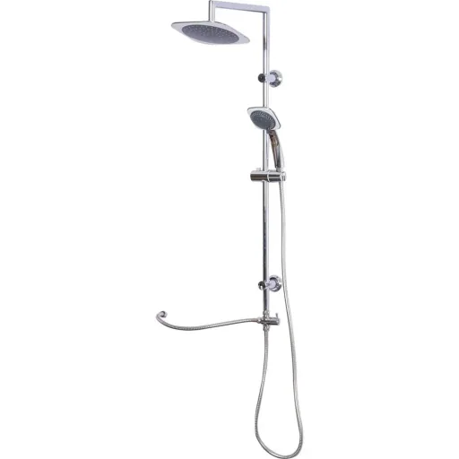 Regendusche Duschsystem Handbrause 5 Duschmodi Eckig Silber