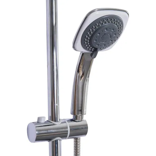 Regendusche Duschsystem Handbrause 5 Duschmodi Eckig Silber