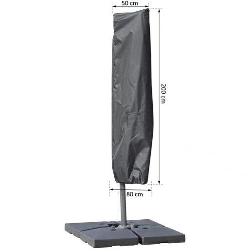 Sonnenschirm Schutzhülle bis Ø300cm Abdeckung Schirmschutzhaube mit Reißverschluss Schwarz 200 x 50/80 cm