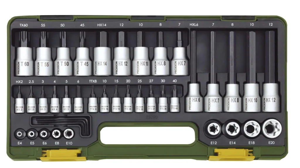 Steckschlüsselsatz HX + TX, 1/4" + 1/2" (42-teilig)