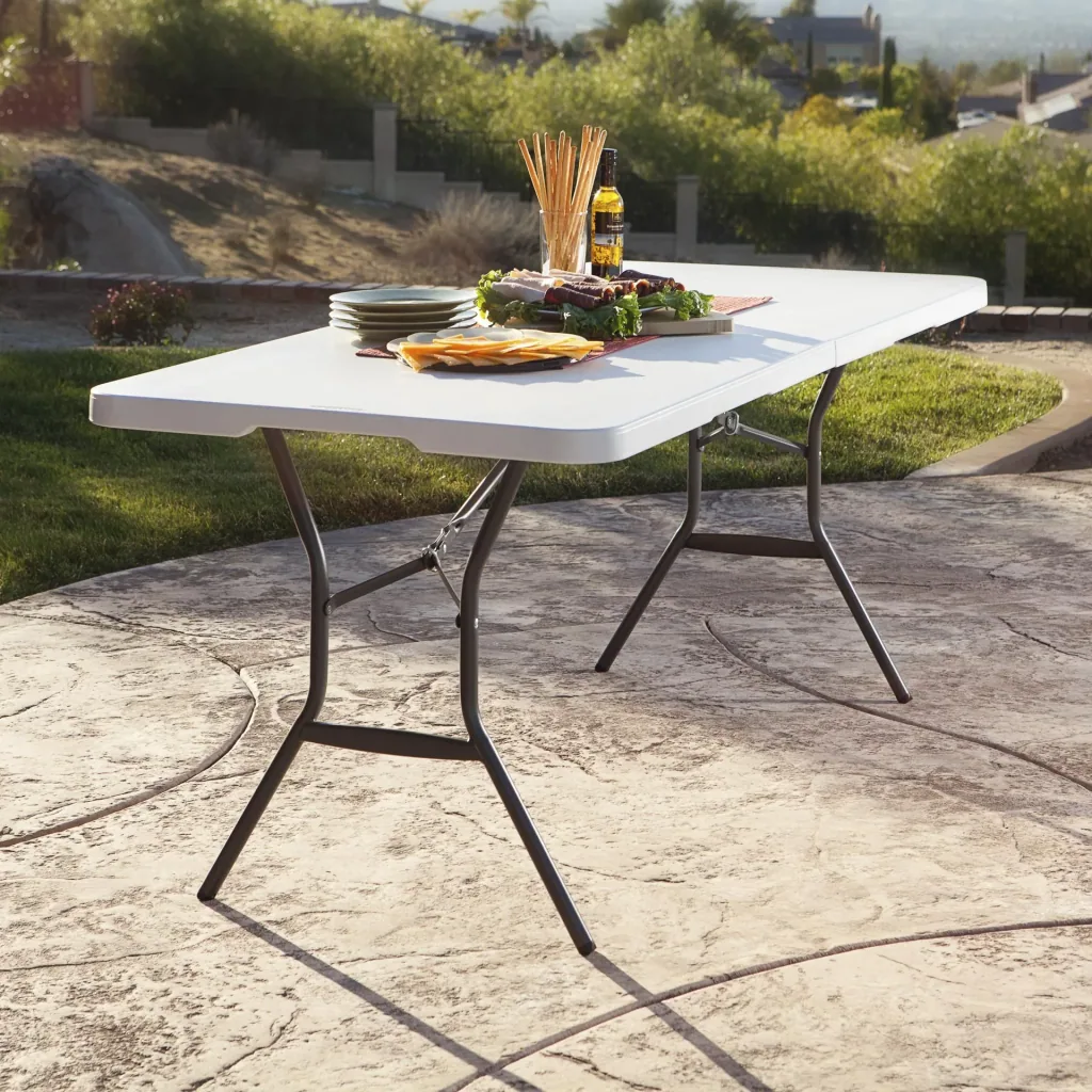 Lifetime Tisch mit Klappfunktion 183,8×76,2×73,7 cm Weiß – klappbar mit Tragegriff