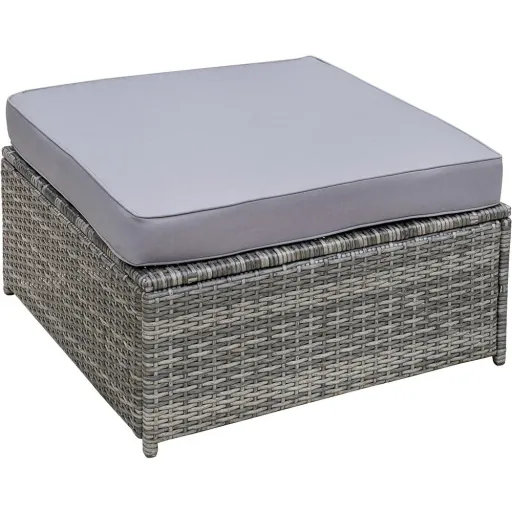 7-tlg, Polyrattan Gartengarnitur Gartenmöbel Garten-Set Loungeset inkl, Fußhocker Sitzkissen