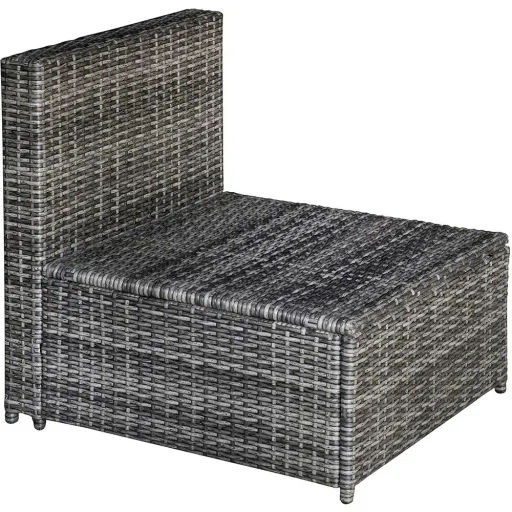 7-tlg, Polyrattan Gartengarnitur Gartenmöbel Garten-Set Loungeset inkl, Fußhocker Sitzkissen