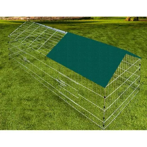 Kaninchenstall / Laufstall / Nagerstall - 180x75x75cm - inkl. Sonnenschirm - Grün