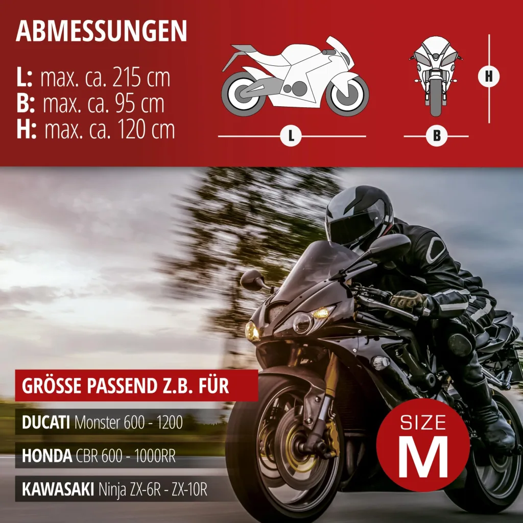 Motorradgarage Sport - Grösse M - 215 x 95 x 120 cm - PVC