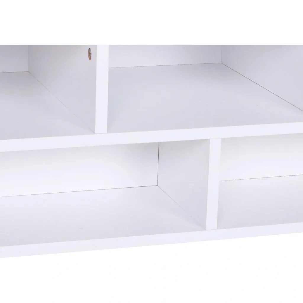 Couchtisch Beistelltisch Wohnzimmertisch Sofatisch Satztisch 12 x Ablage Holz Weiß 70 x 70 x 29 cm