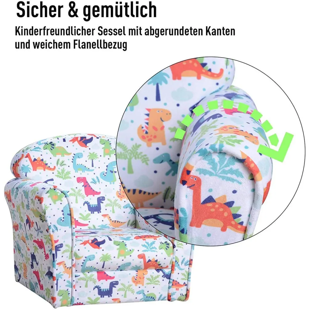 Kindersessel Kindersofa Polstersessel Minisessel für Kinder im Urwald 3 9 Jahre Flanell + Holz + Schaumstoff 50 x 39 x 4