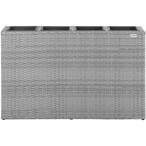 Polyrattan Pflanzgefäß grau 95x27x60cm