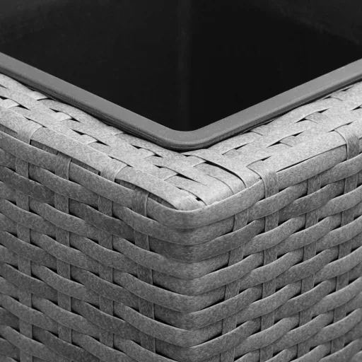 Polyrattan Pflanzgefäß grau 95x27x60cm