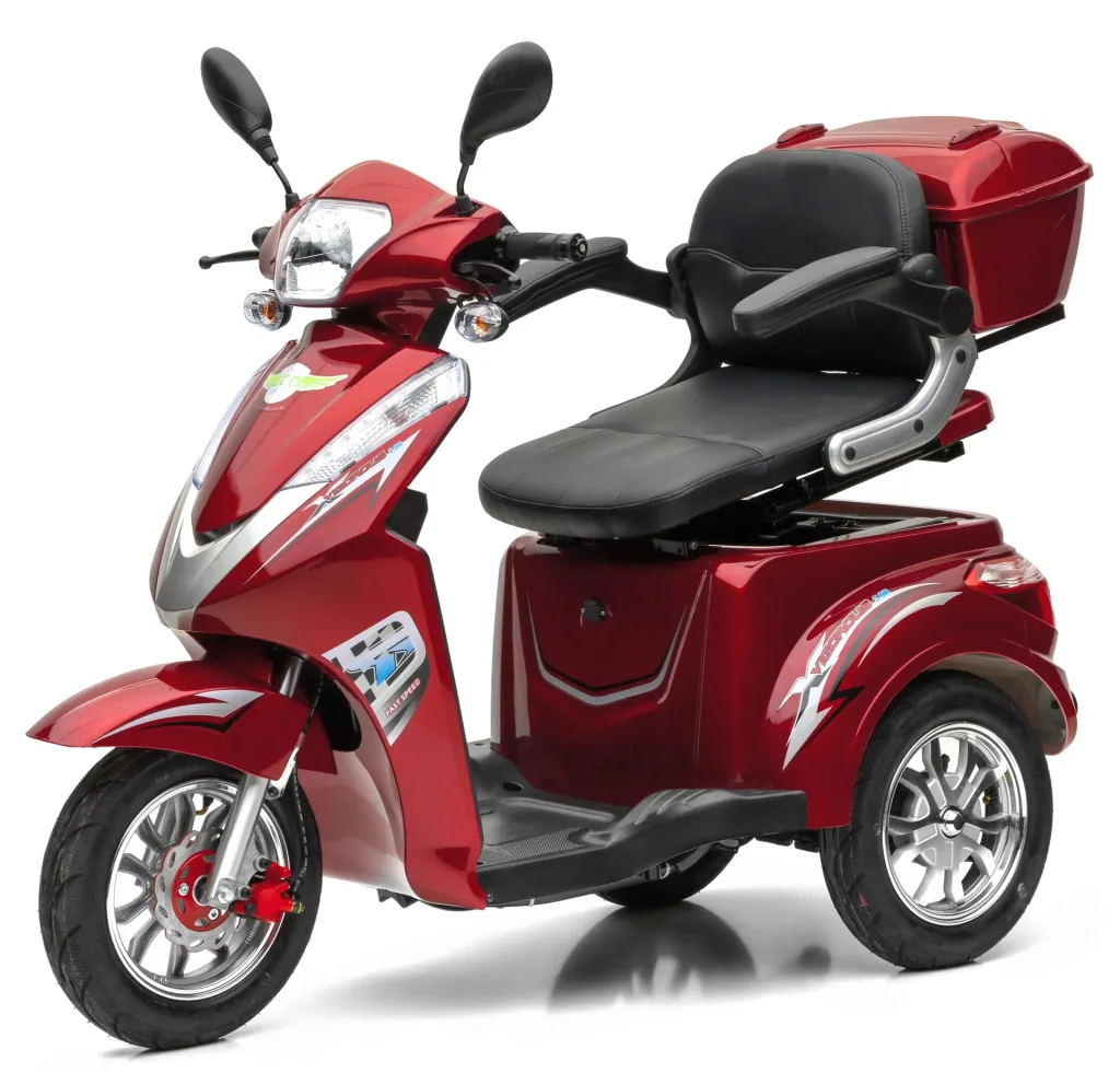 Elektro Dreirad rot - herausnehmbarer Li-Io Akku 30 Ah - 25 km/h - Seniorenmobil