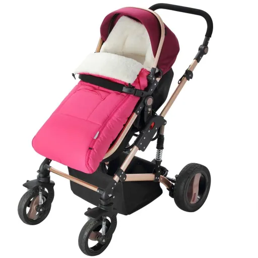 Babytrage Fußsack Rosa | Teddy | mit Aufbewahrungstasche