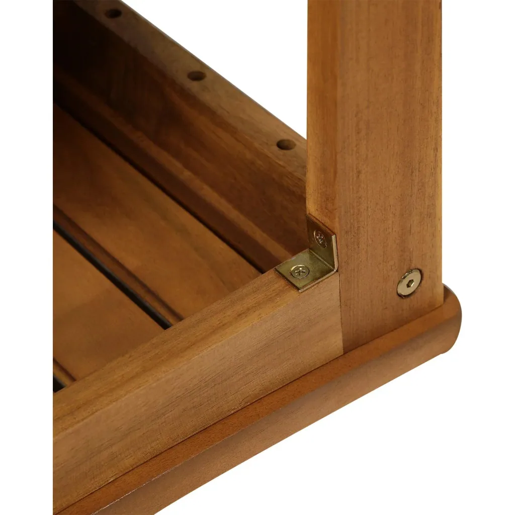 Duschhocker Badhocker Duschsitz Duschstuhl feuchtigkeitsbeständig Akazienholz Teak 53 x 35 x 43 cm