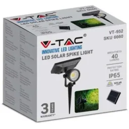 VT-952 Solarlampe mit Erdspieß - 3000K - IP65