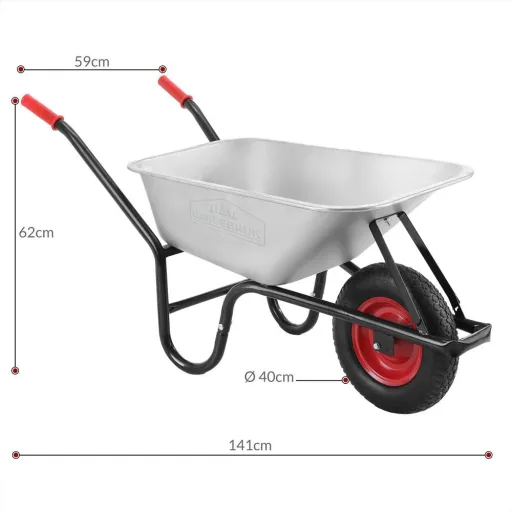Schubkarre 100l - 250kg - Tragfähigkeit mit Lufträdern 40cm