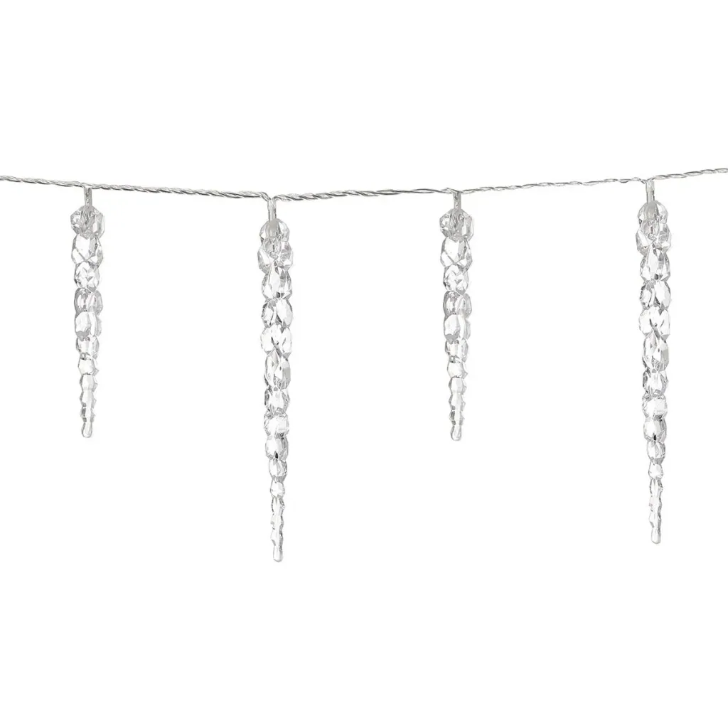 Lichterkette Weihnachten Eiszapfen 40 LED's 10,4m