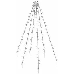 Fahnenmast SET of 2 - Beleuchtung - 400 LEDs - 8 Meter - Warmweißes Licht - wasserdicht