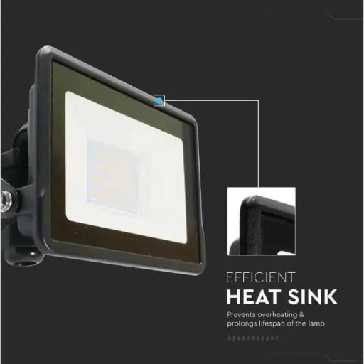 VT-128 LED-Flutlicht - 20 W - 1510 Lm - 6500K - Schwarz
