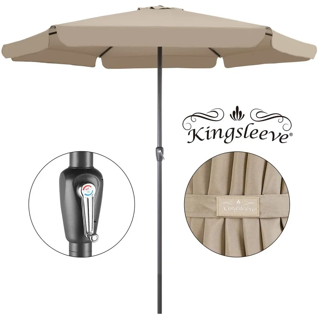 Aluminium XXL Sonnenschirm - taupe - Ø330cm - 266cm hoch - wasserabweisend