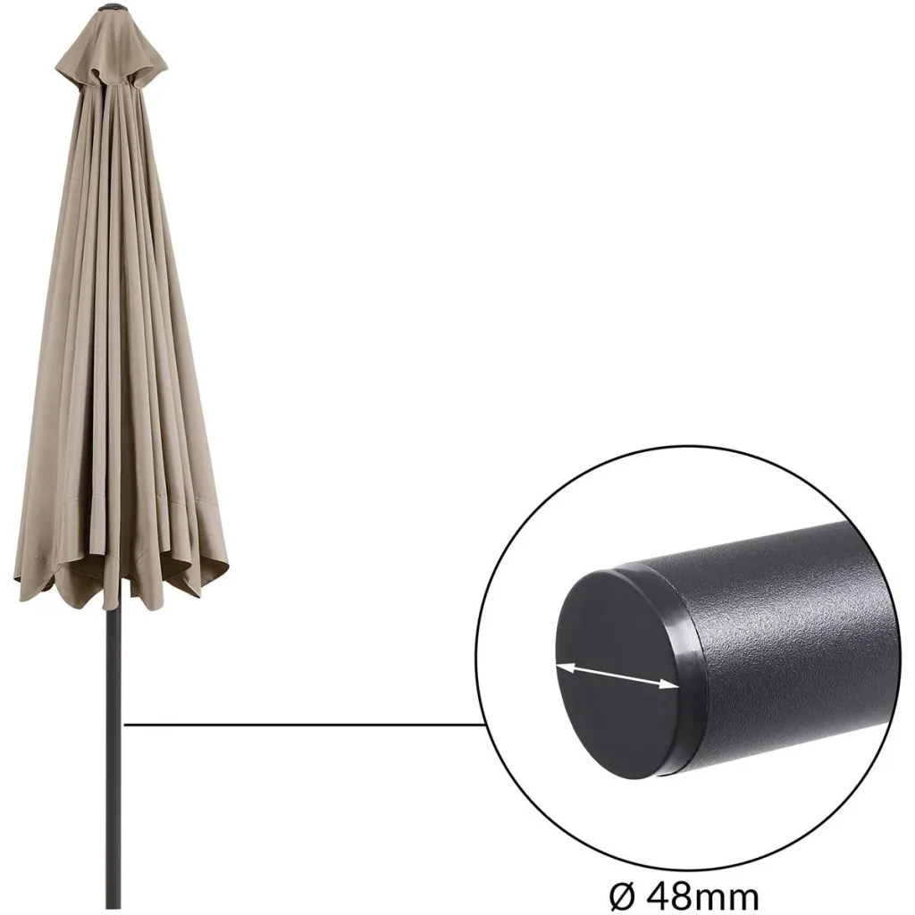 Aluminium XXL Sonnenschirm - taupe - Ø330cm - 266cm hoch - wasserabweisend