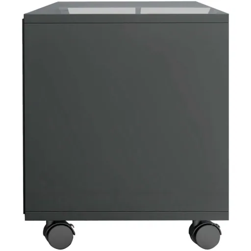 Hochglanzgrauer Fernsehschrank auf Rollen 90x35x35 cm Spanplatte