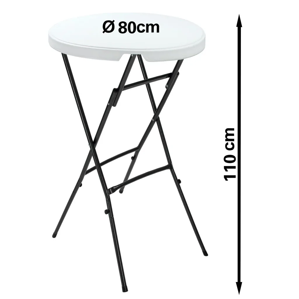 Bartbare Kunststoffklappbar Ø80cm weiß