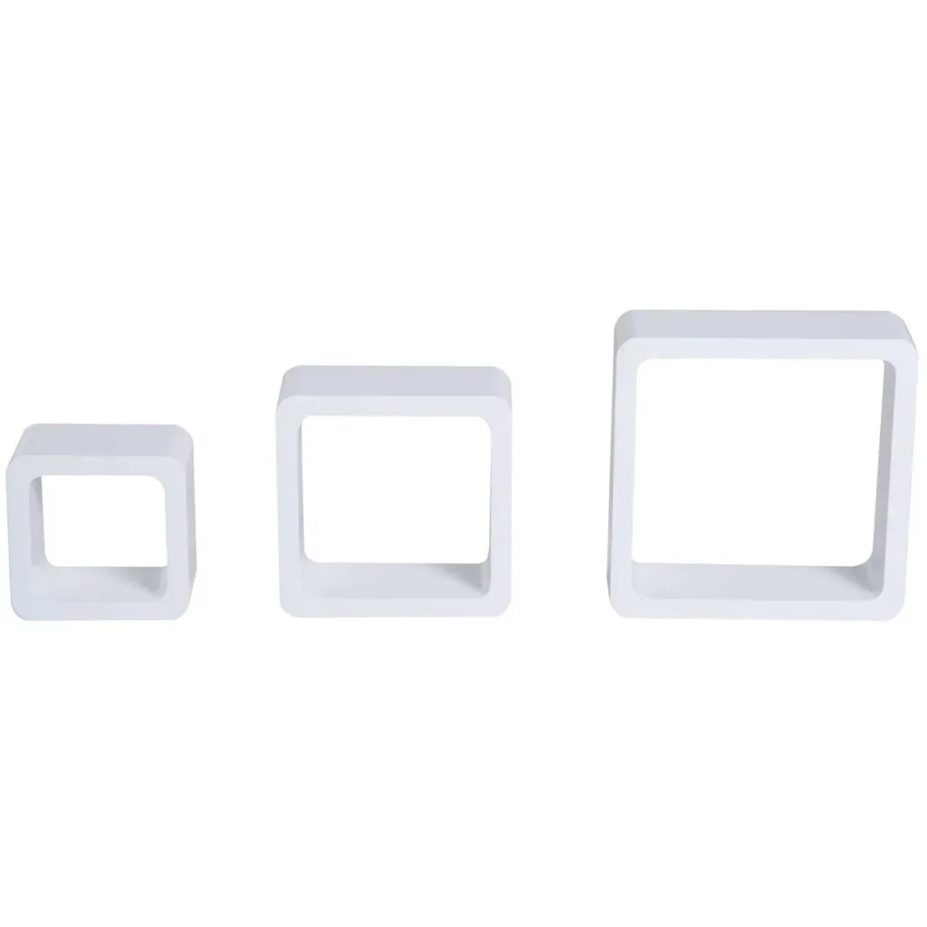 Wandregal Hängeregal 3er Set Cube MDF Weiß