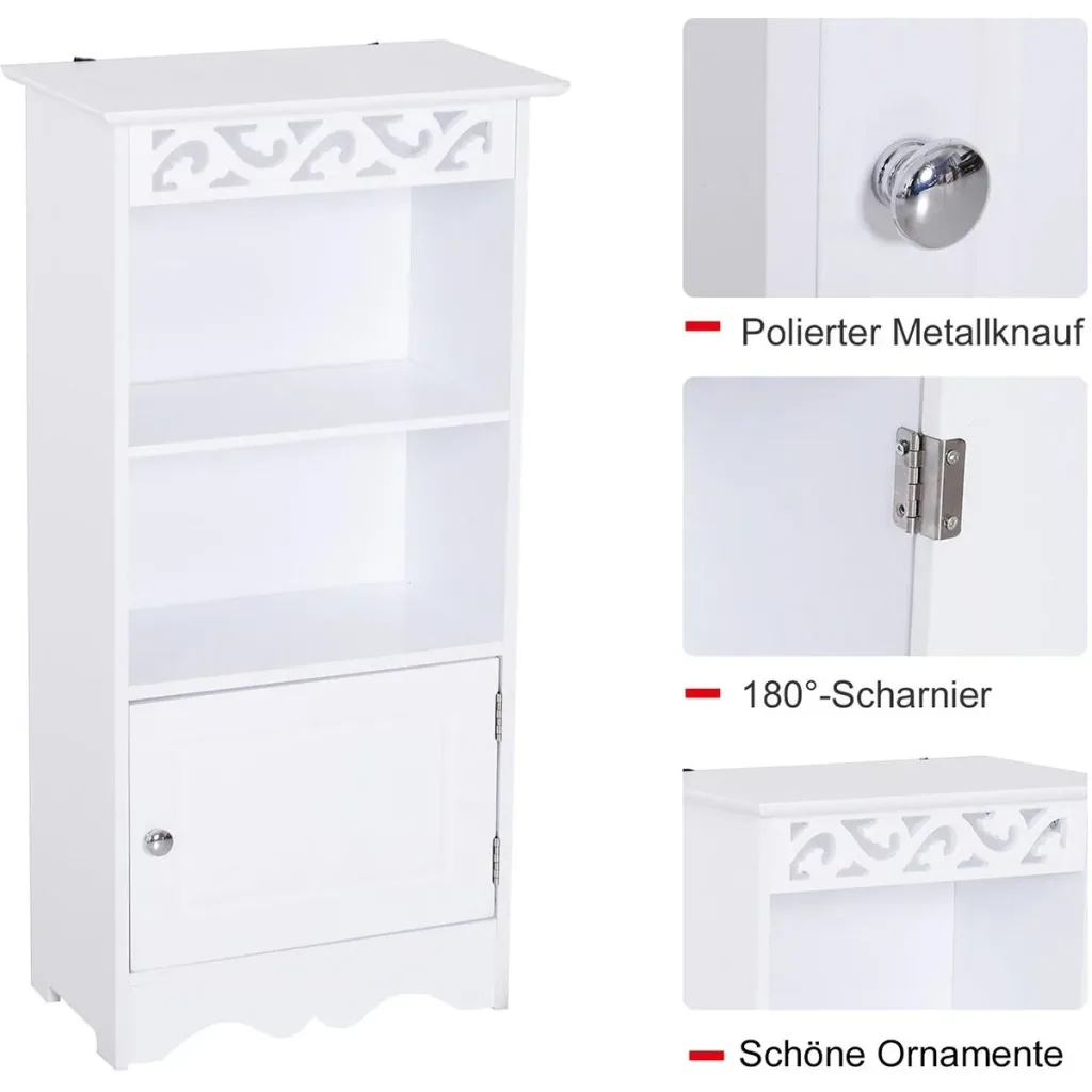 Schrank mit dezenter Verzierung weiß