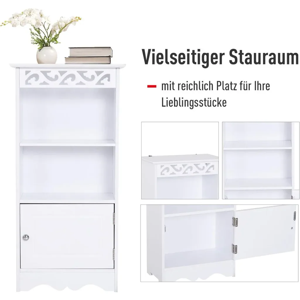 Schrank mit dezenter Verzierung weiß