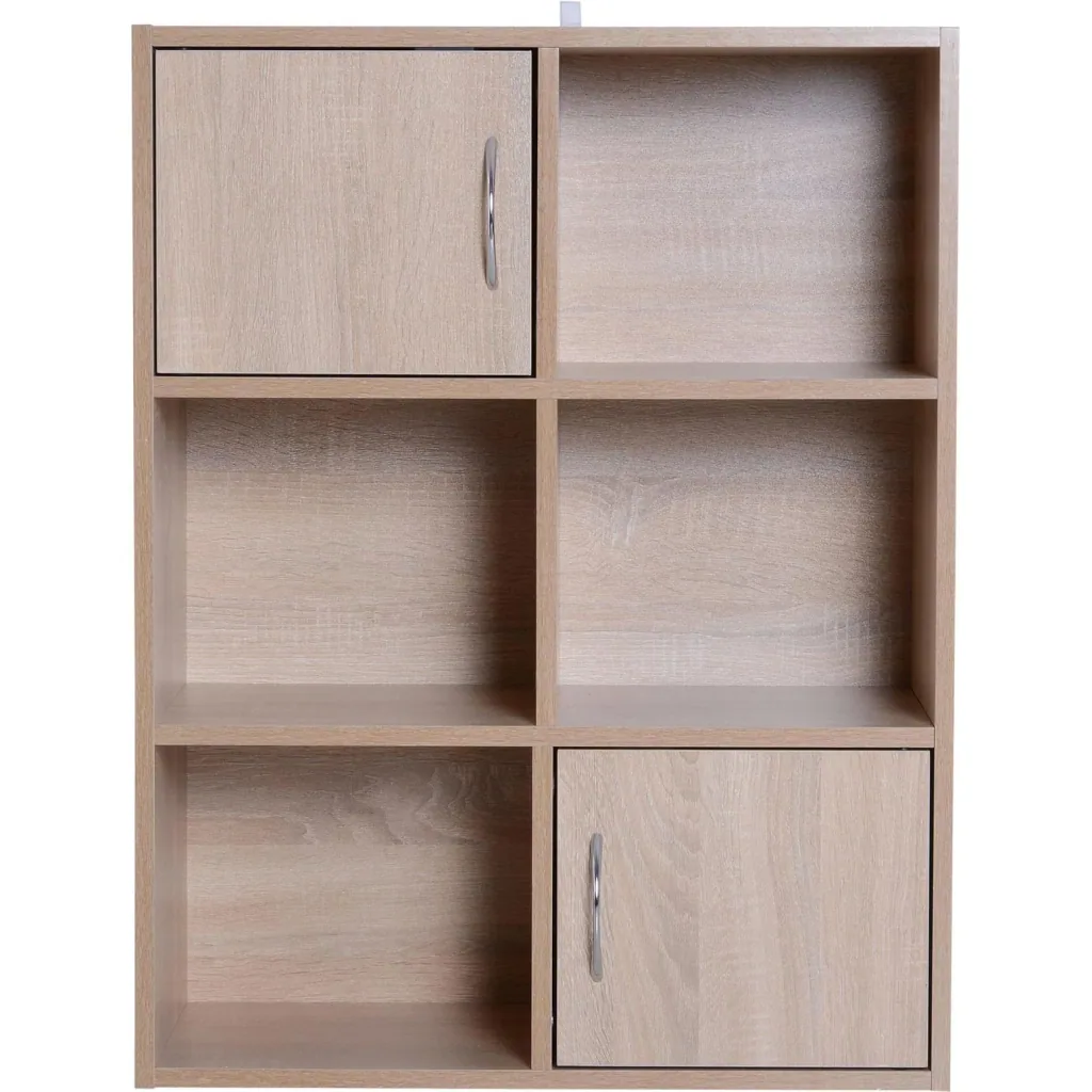 6 Fächer Bücherregal Standregal Raumteiler Dekoregal Schrank Holz Natur 61,5 x 29,5 x 80 cm