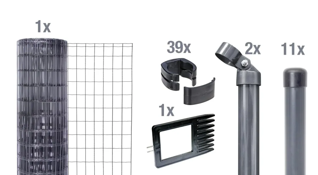 Fix-Clip Pro als Zaun-Komplettset, zum Einbetonieren, anthrazit, Höhe 122 cm, Länge 25 m