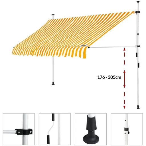Klem Baldachin gelb/weiß 300cm