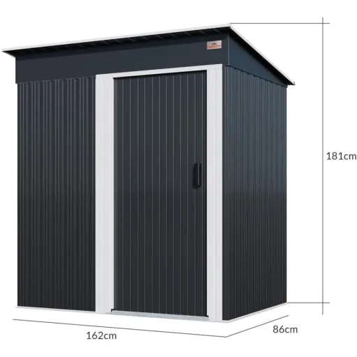 Gartenhaus - 2,52m³ - Metall - anthrazit - 162 x 86 x 181cm