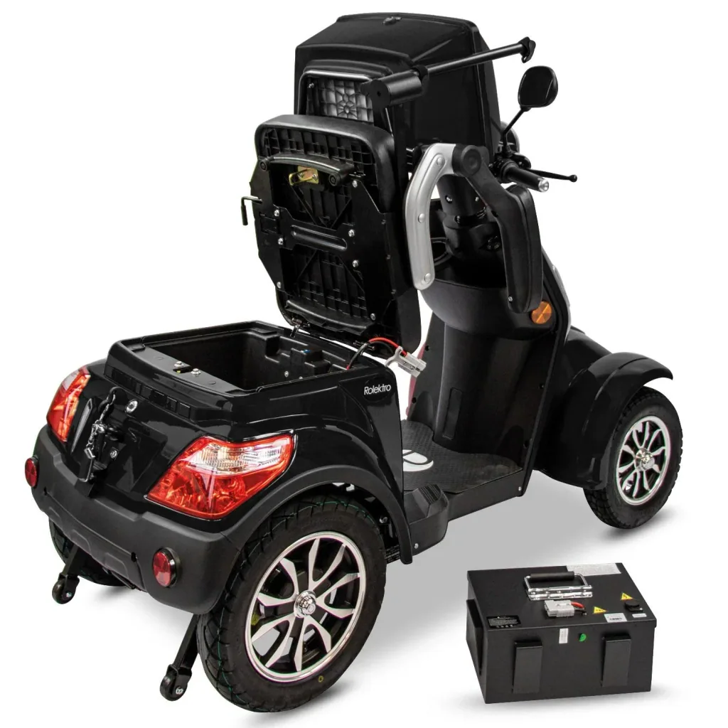E-Quad 25 V3 Lithium Schwarz, 1.000 Watt + Getränkehalter