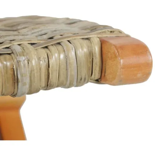 Relaxsessel aus natürlichem Kubu-Rattan und massivem Mahagoni