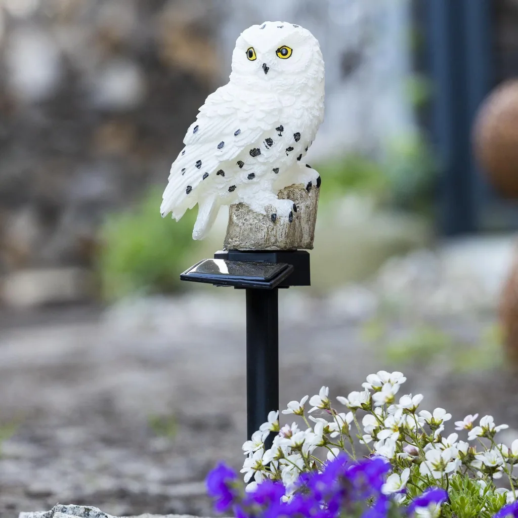 LED Solar Schneeeule Gartenstecker