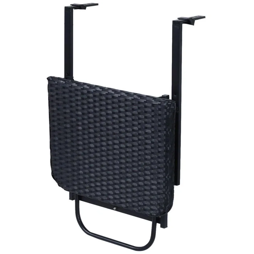 Polyrattan Balkonhängetisch 58x55cm Balkontisch Klapptisch