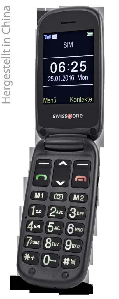 Senioren Klapphandy BBM 625 silber-schwarz, Großes 2,4" Farbdisplay, Zusätzliches 1,4" Außendisplay, Notruftaste