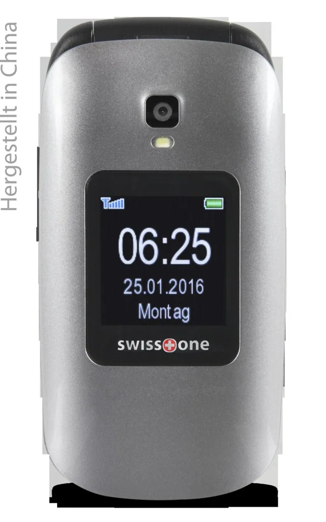 Senioren Klapphandy BBM 625 silber-schwarz, Großes 2,4" Farbdisplay, Zusätzliches 1,4" Außendisplay, Notruftaste