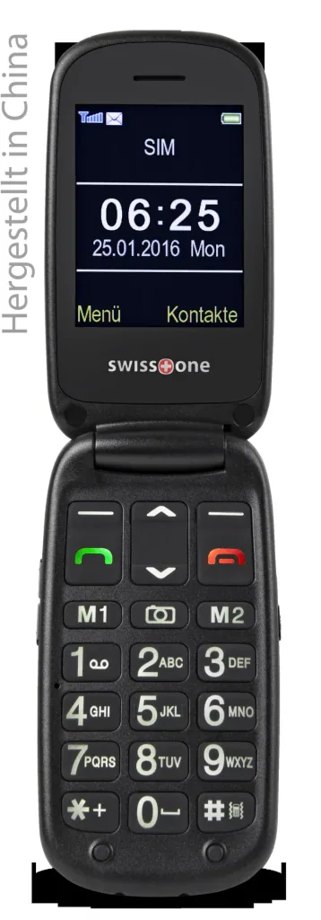 Senioren Klapphandy BBM 625 silber-schwarz, Großes 2,4" Farbdisplay, Zusätzliches 1,4" Außendisplay, Notruftaste