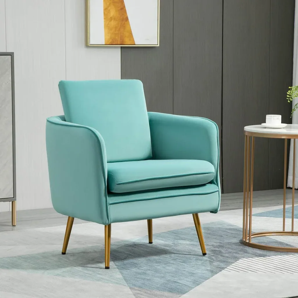Sessel vintage - Samtoptik - Blau/Grün