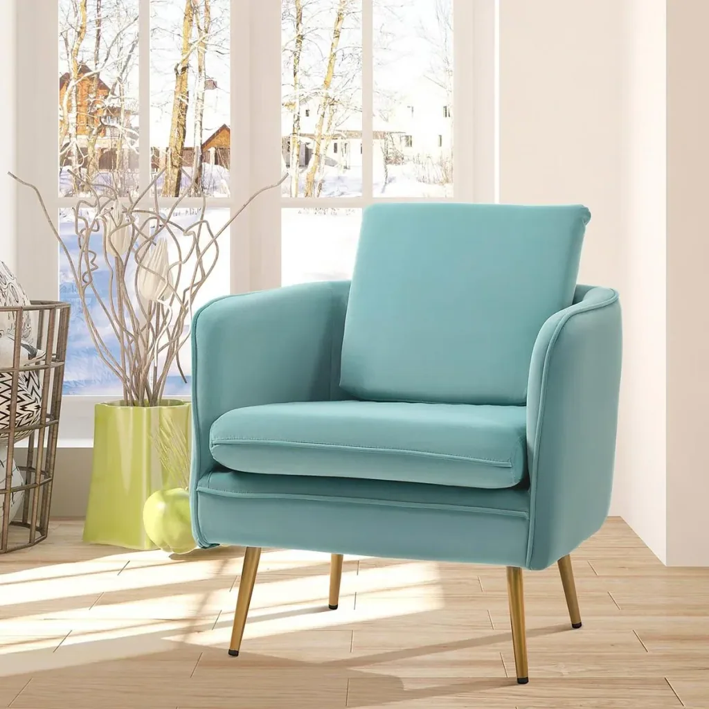Sessel vintage - Samtoptik - Blau/Grün