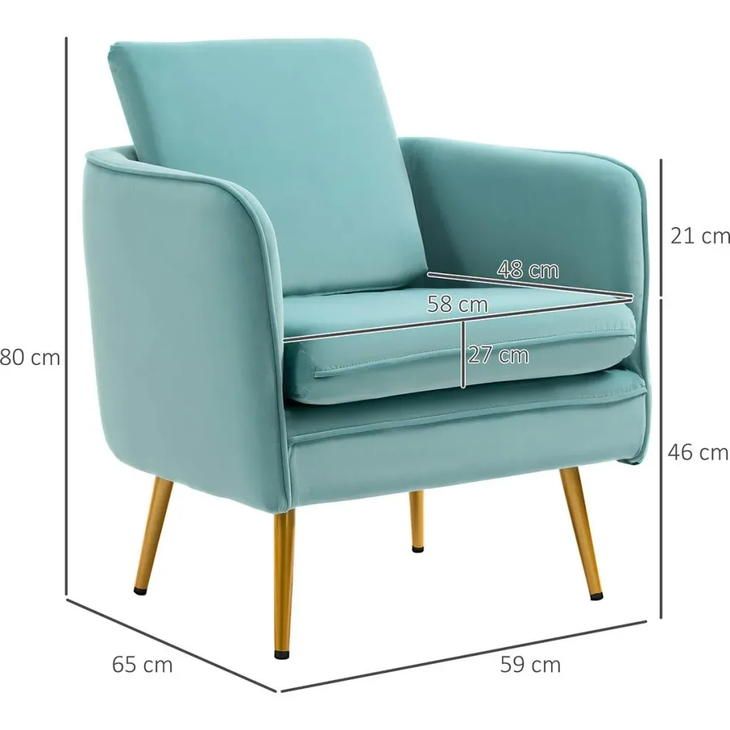 Sessel vintage - Samtoptik - Blau/Grün