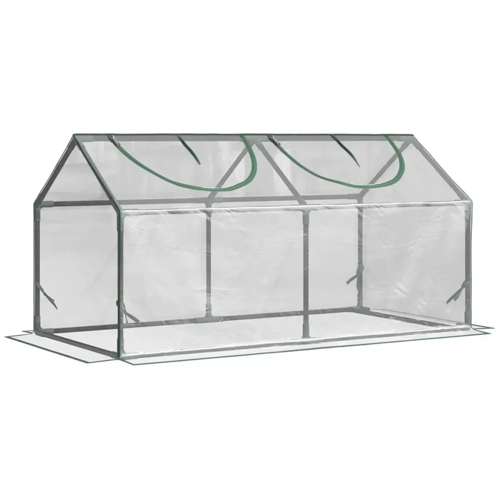 Gewächshaus mit Fenster PVC-Gewächshaus Tomatengewächshaus Frühbeet 119 x 60 x 60 cm transparent