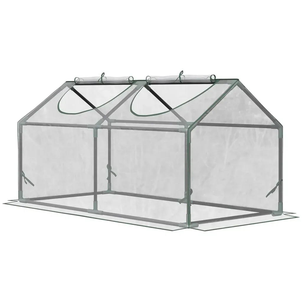 Gewächshaus mit Fenster PVC-Gewächshaus Tomatengewächshaus Frühbeet 119 x 60 x 60 cm transparent
