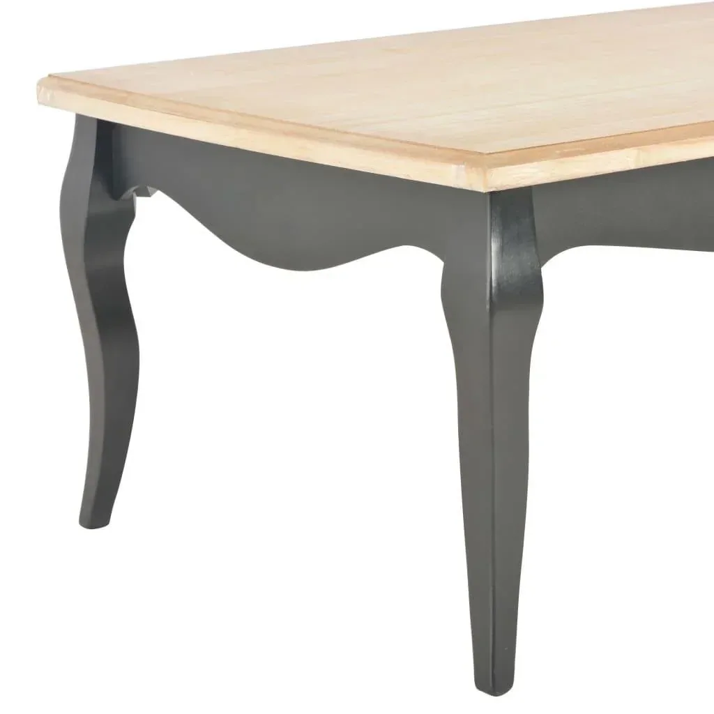 Couchtisch 110x60x40 cm Kiefer massiv schwarz und braun